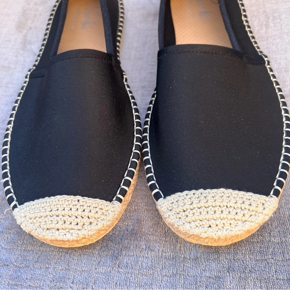 Sea Star Beachwear Womens Shoes Sz 10 Slip On Espadrille Flats Black Water Shoes